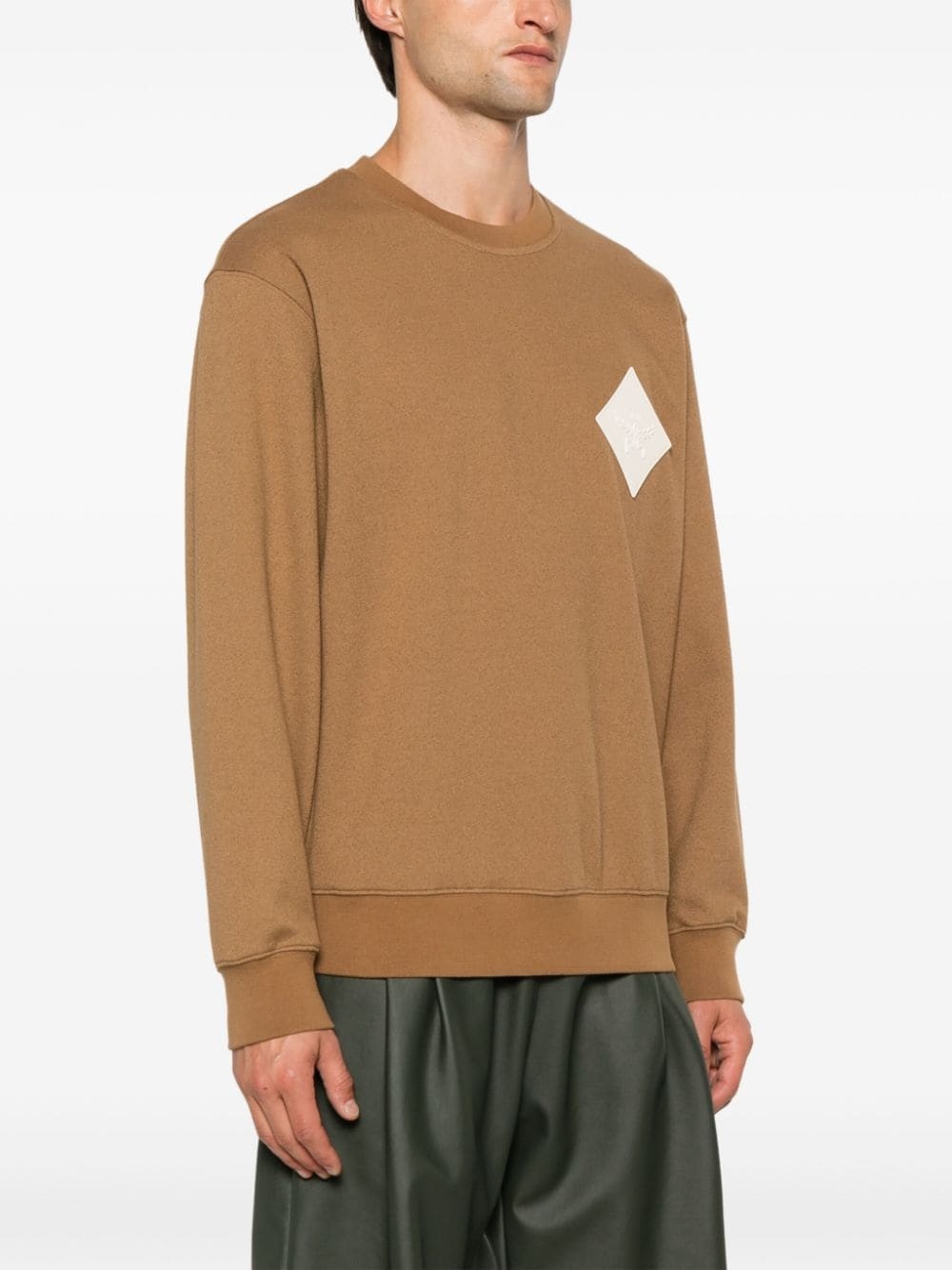 logo-patch bouclé sweatshirt - 3
