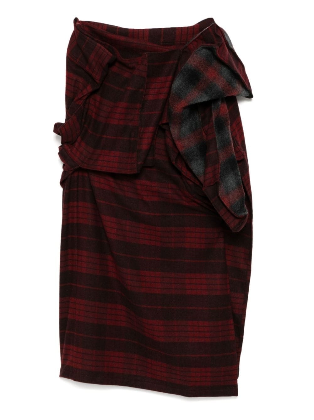 plaid asymmetric skirt - 2