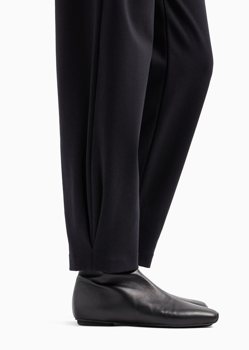 Stretch Milano-stitch fabric trousers with narrow hem 5