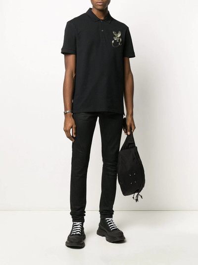 Alexander McQueen dragon patch polo shirt outlook