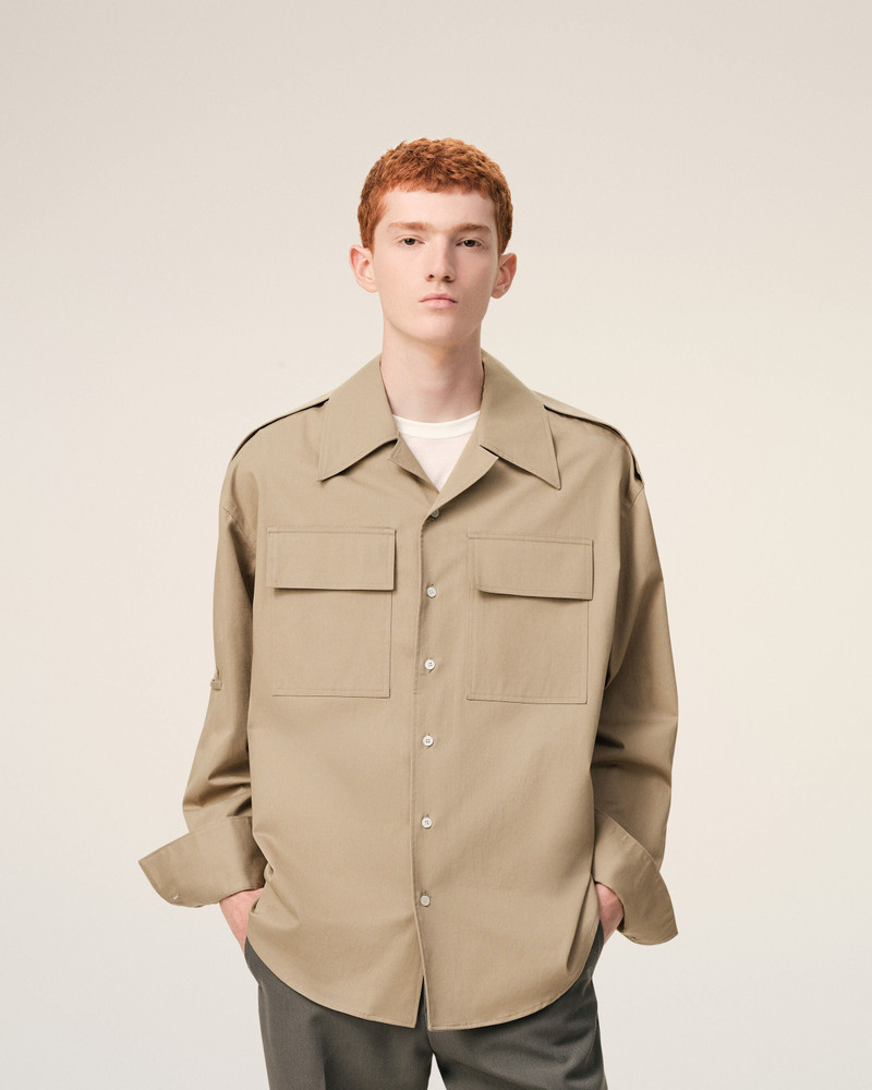 BEIGE COTTON SAHARIENNE SHIRT 3