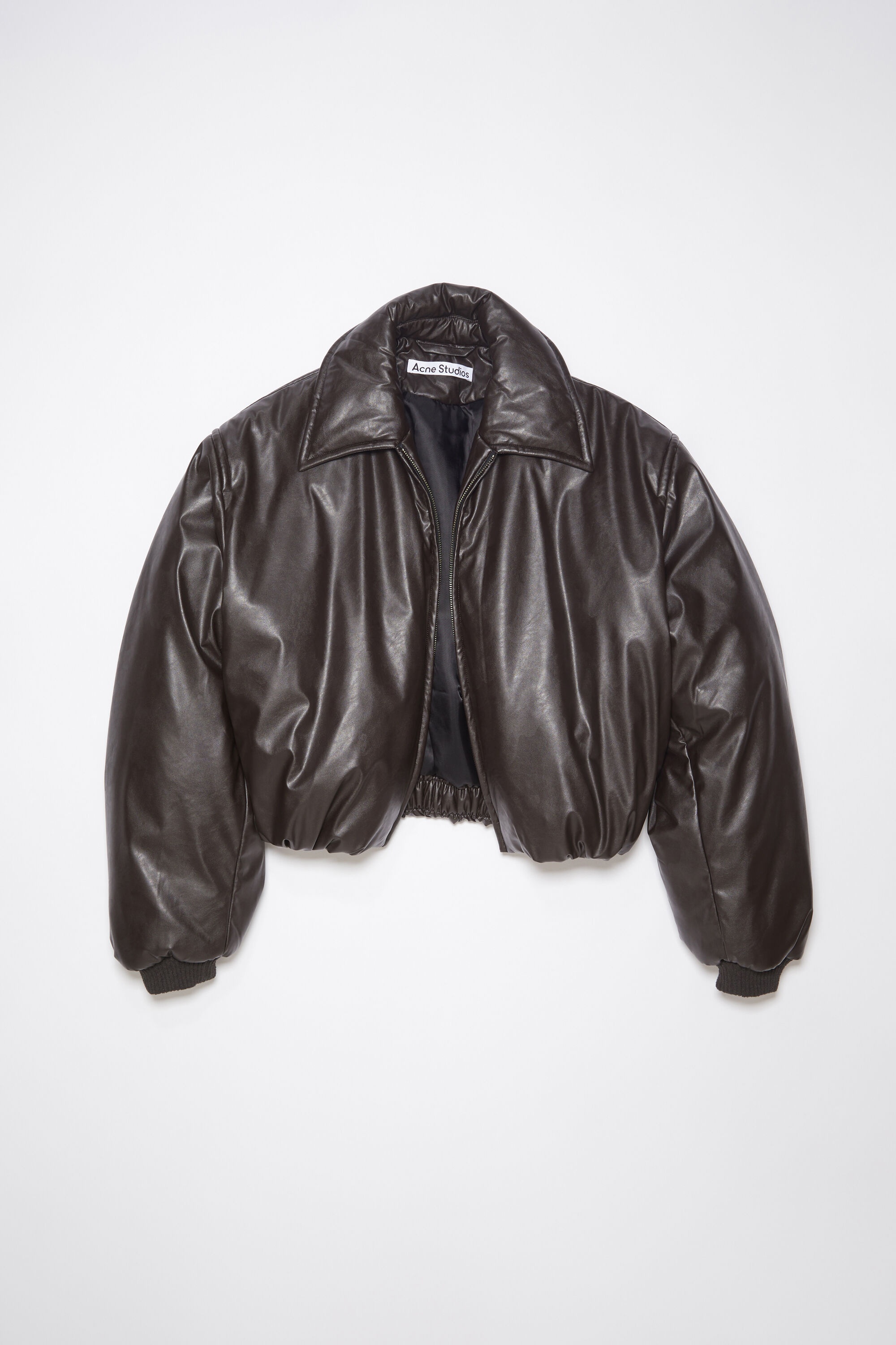 Coated bomber jacket - Dark brown - 1