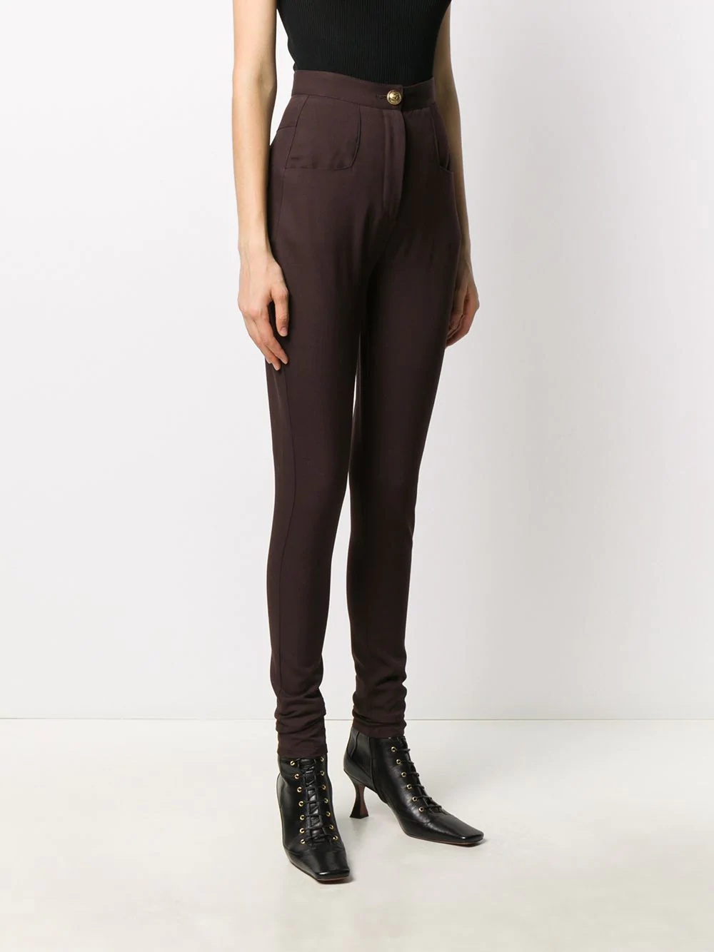 high-waisted skinny trousers - 3