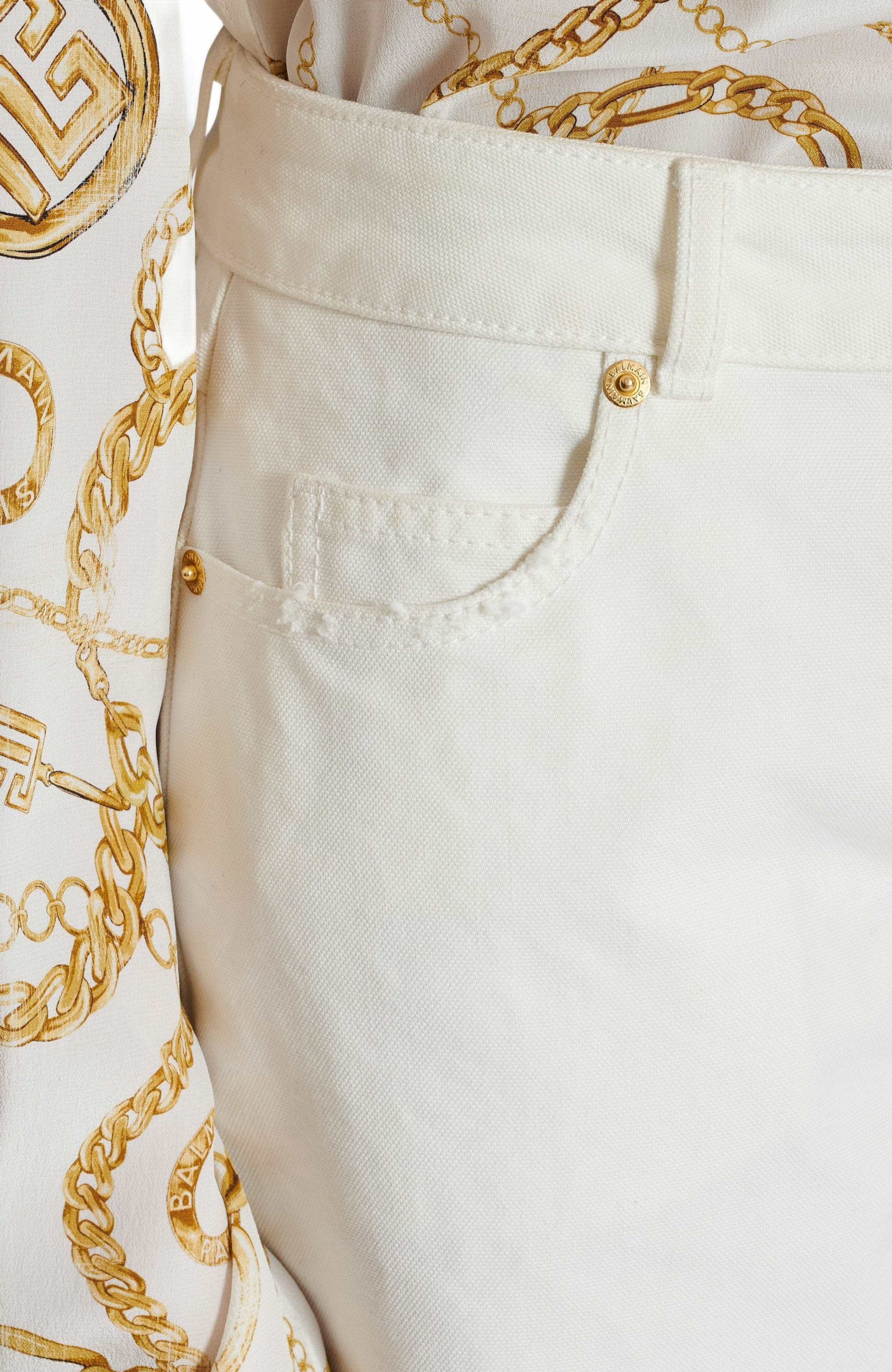 Balmain Plain denim straight-fit jeans in White at Nordstrom - 7
