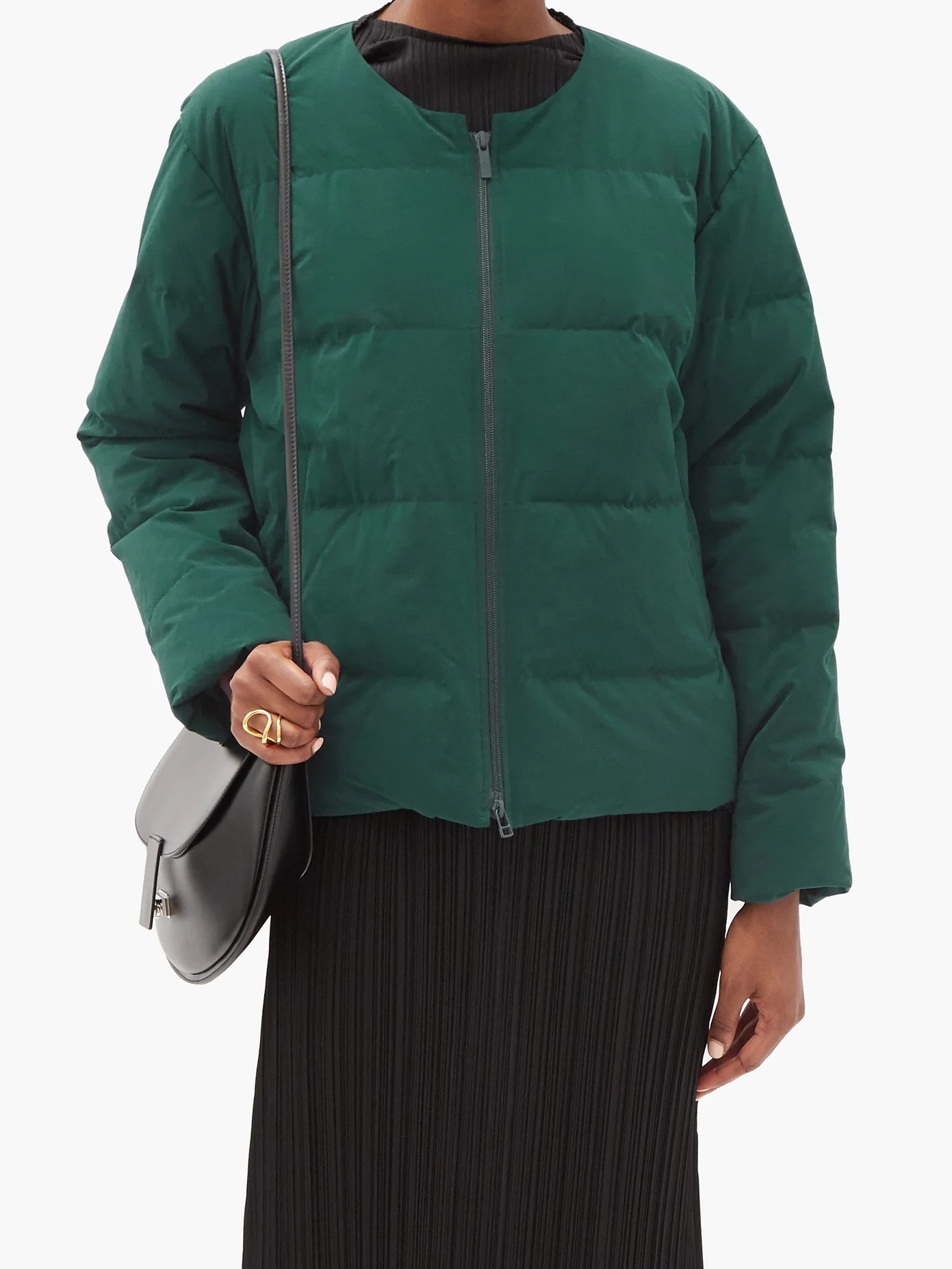 Detachable-layer padded technical-pleated jacket - 6