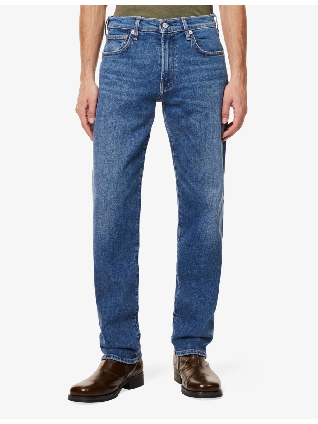 Elijah five-pockets straight-leg relaxed-fit stretch-regenerative-denim jeans - 3