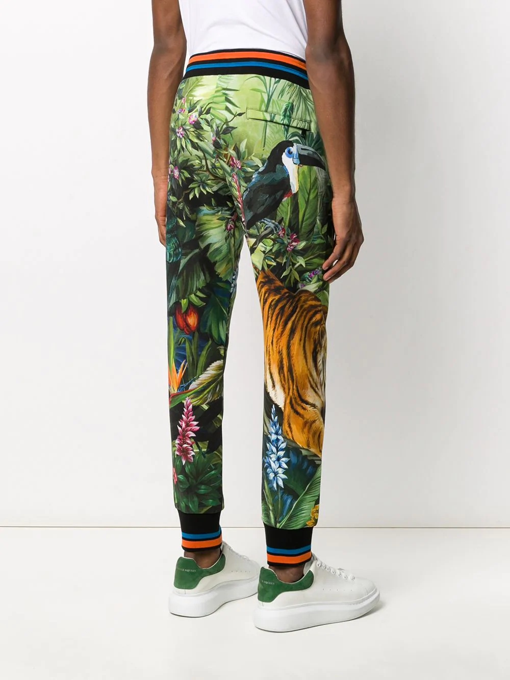 jungle print track pants - 4