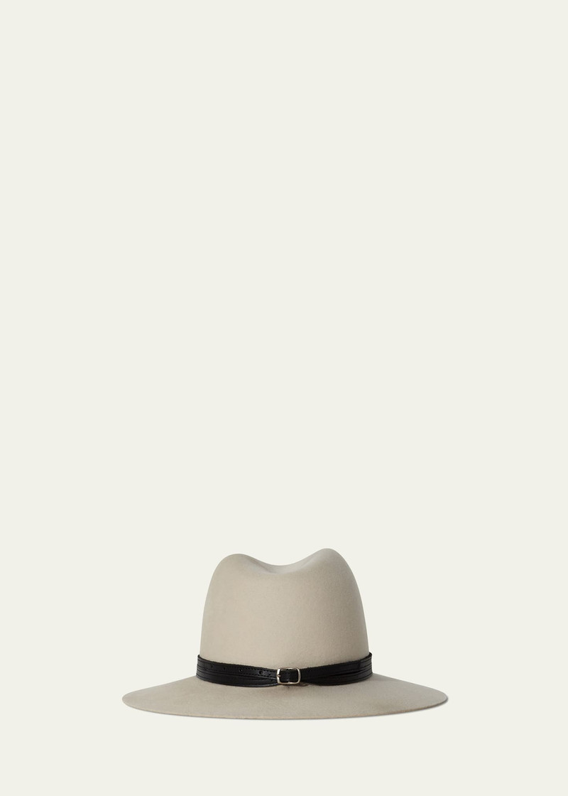Janessa Leoné Corinne Belted Wool Fedora Hat outlook