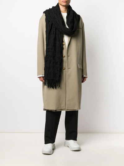 Yohji Yamamoto knitted frayed-trim scarf  outlook