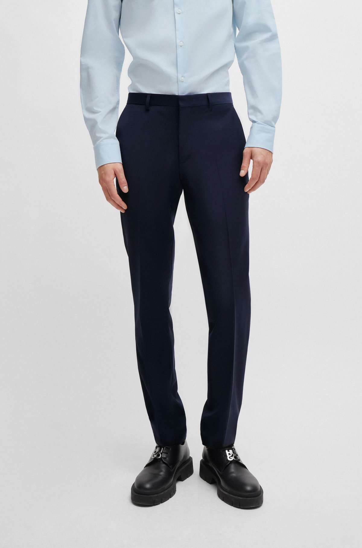 EXTRA-SLIM-FIT TROUSERS IN SUPER-FLEX FABRIC - 2
