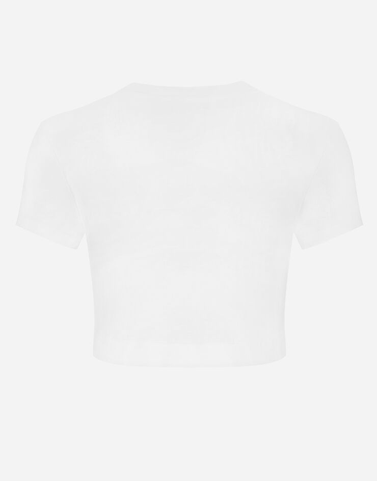 Cropped jersey T-shirt with DG logo - 2