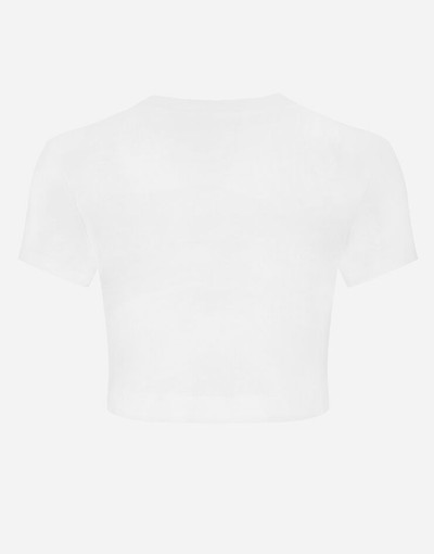 Dolce & Gabbana Cropped jersey T-shirt with DG logo outlook