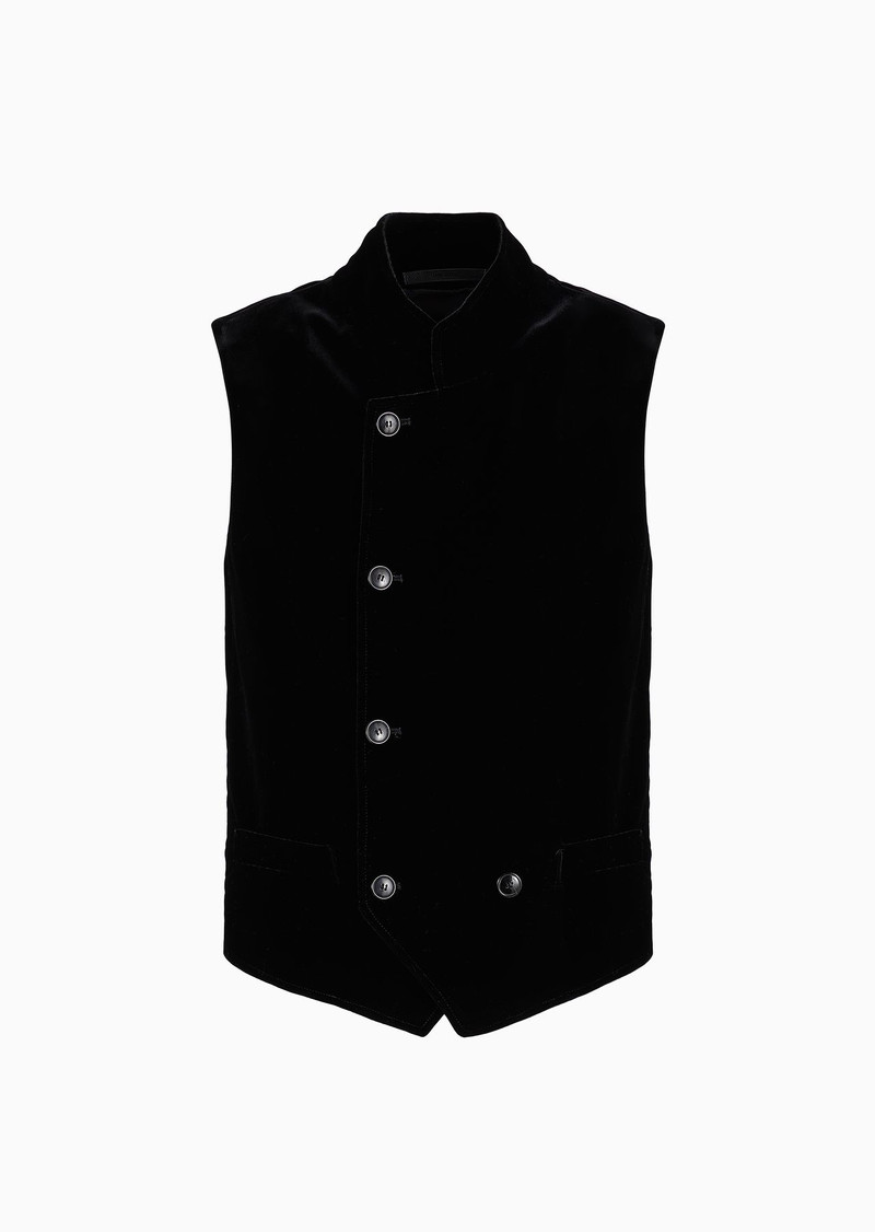Single-breasted velvet gilet 1