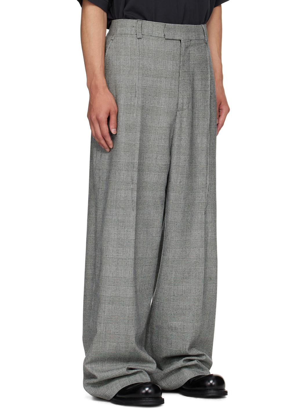 Gray Cut Baggy Tailored Trousers - 2