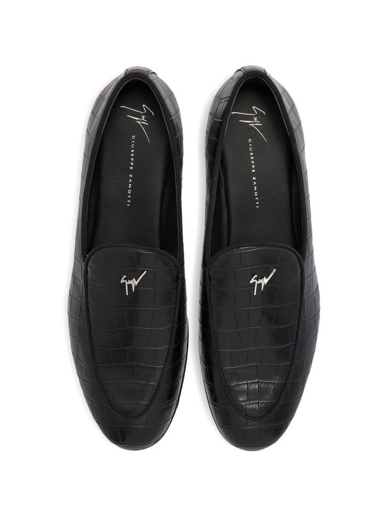 crocodile metal logo loafers 4
