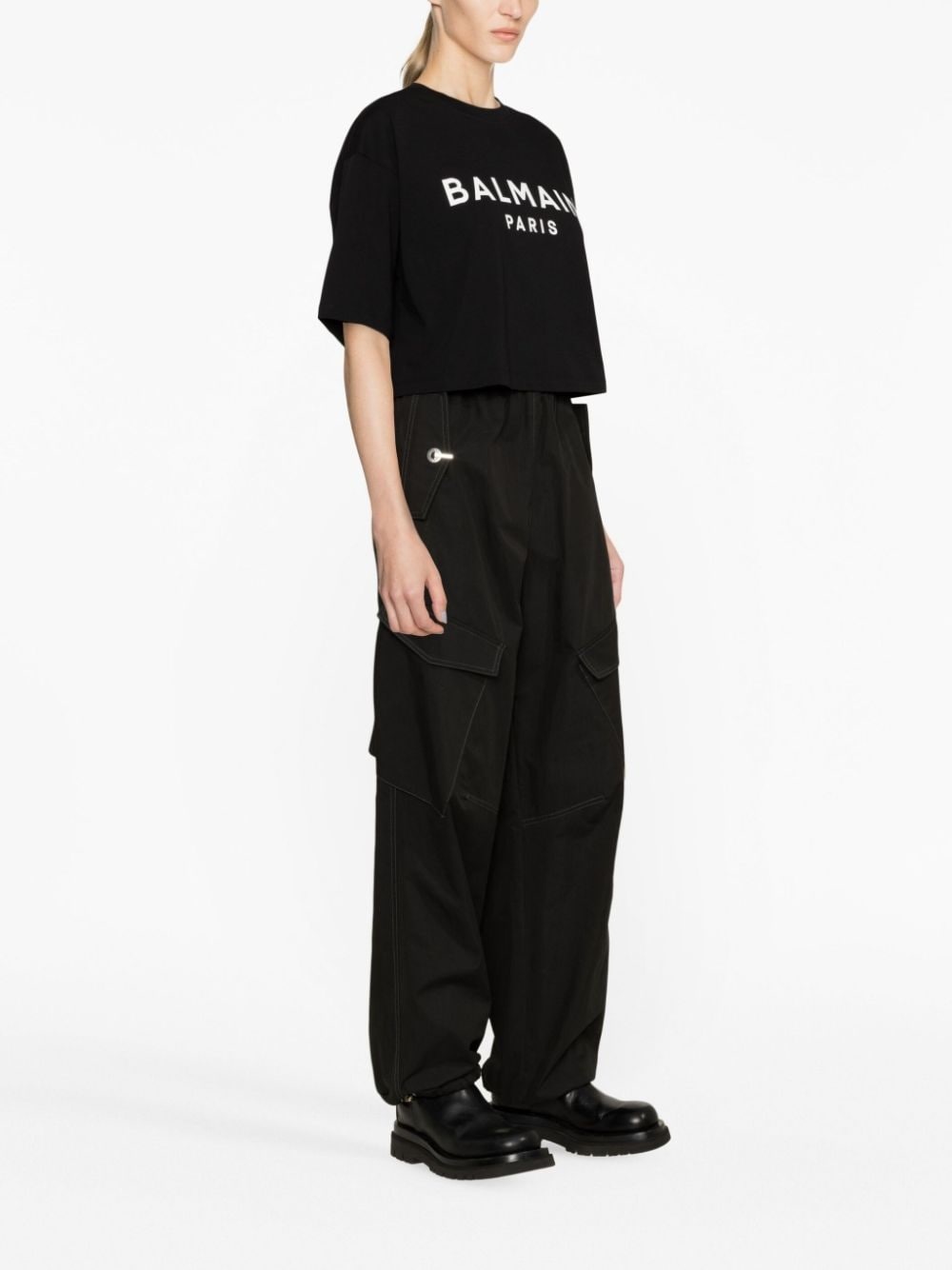 cropped logo T-shirt - 4