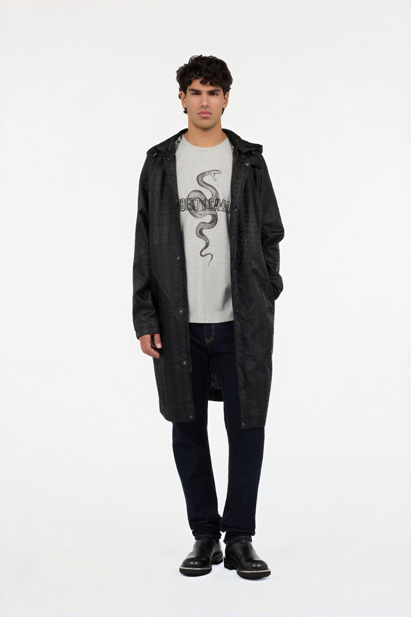Roberto Cavalli Black caban with RC monogram all over outlook