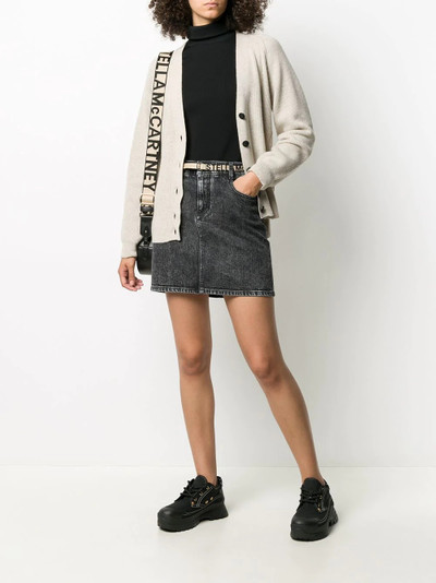 Stella McCartney logo-belt denim skirt outlook