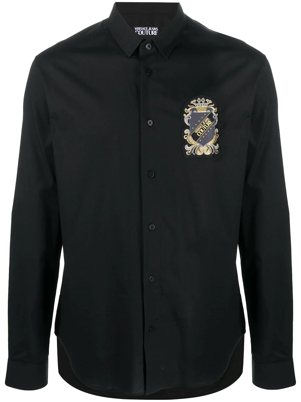 logo patch long-sleeved shirt - 1