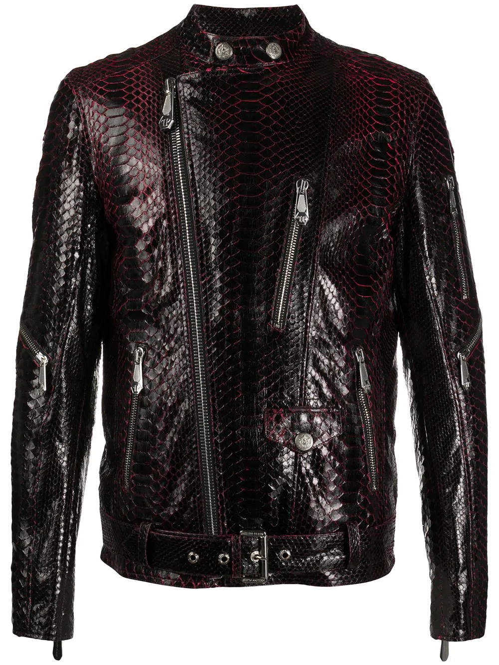 pythonskin-effect biker jacket - 1