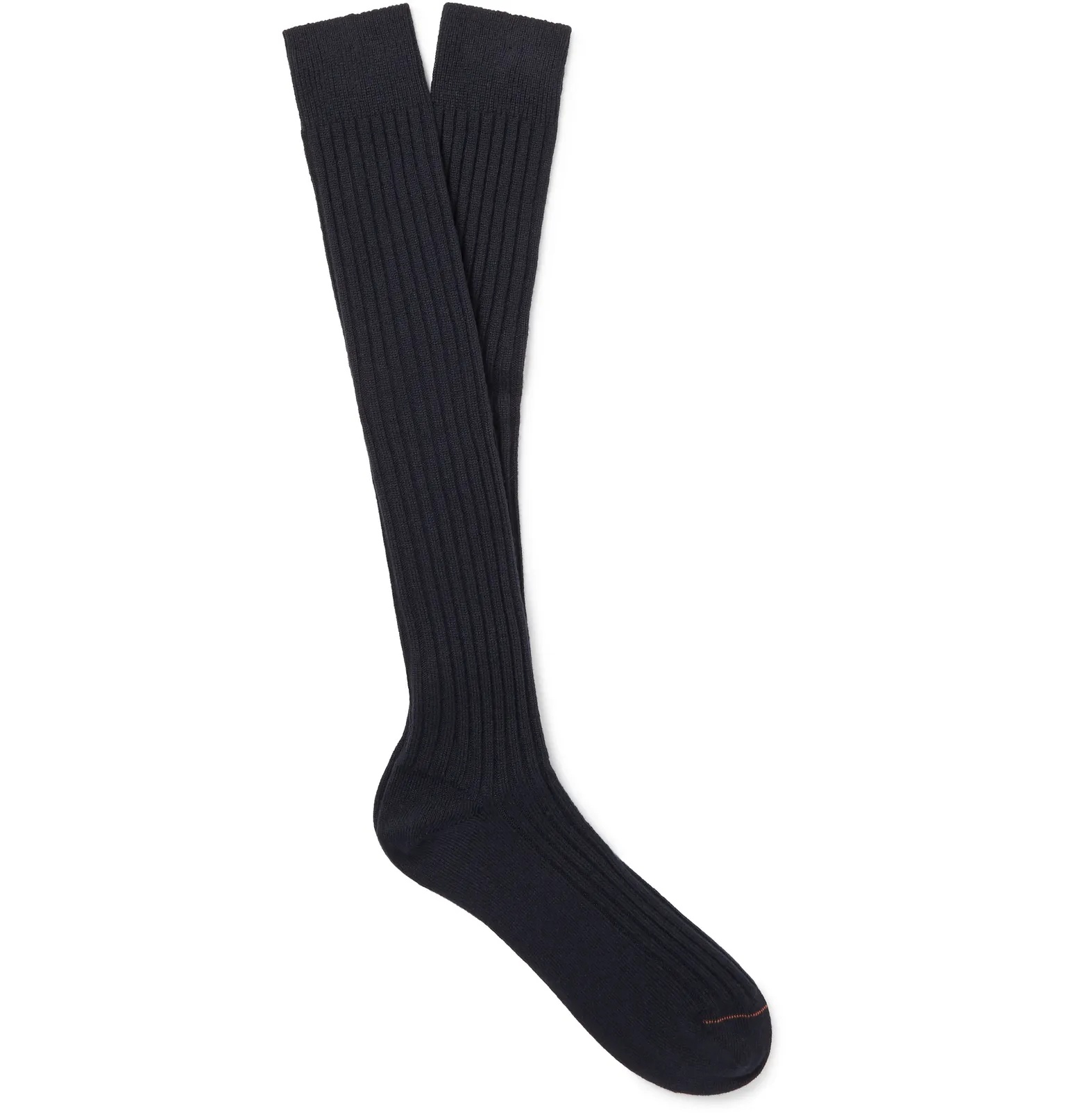 Ribbed Cashmere-Blend Over-the-Calf Socks - 1