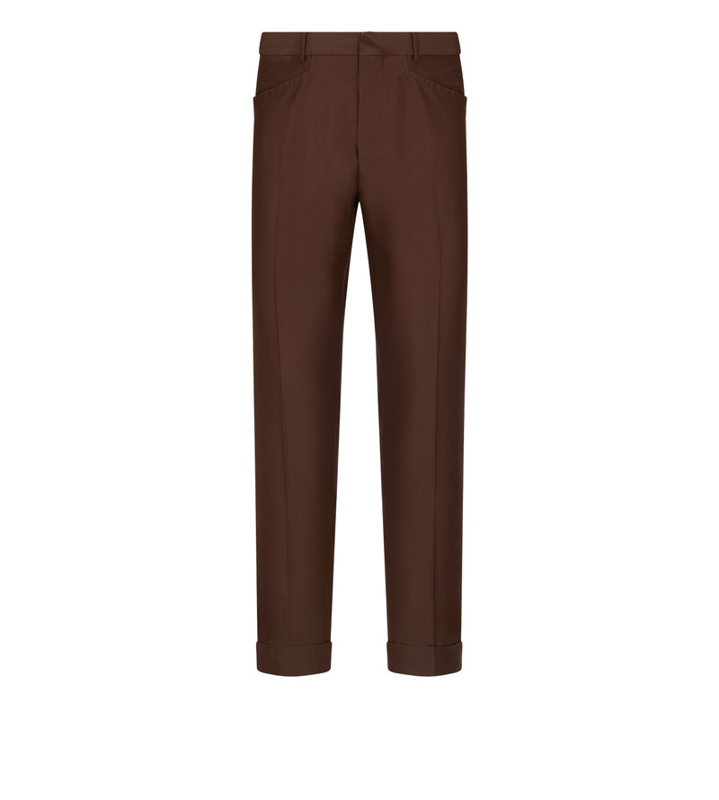 WOOL SILK FAILLE ATTICUS WESTERN POCKET TROUSER 1