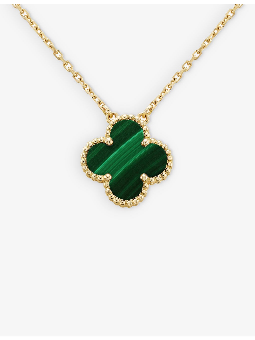 Vintage Alhambra gold and malachite pendant - 2