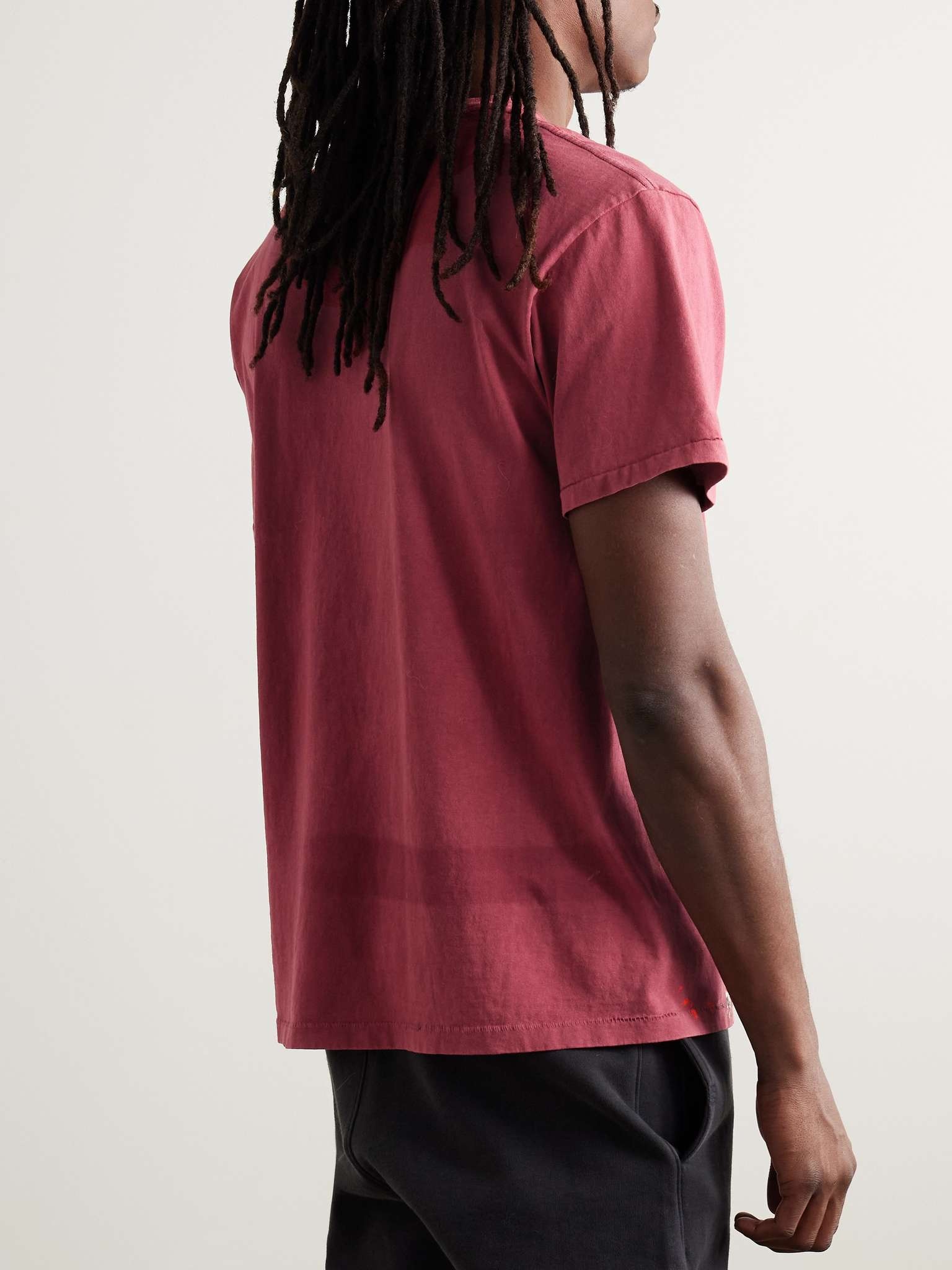 Logo-Print Paint-Splattered Cotton-Jersey T-Shirt - 4