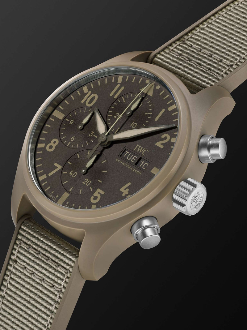 조종사의 시계 TOP GUN Mojave 사막 자동적인 크로노그래프 41.9mm 스테인리스, 고무 및 Grosgra 3