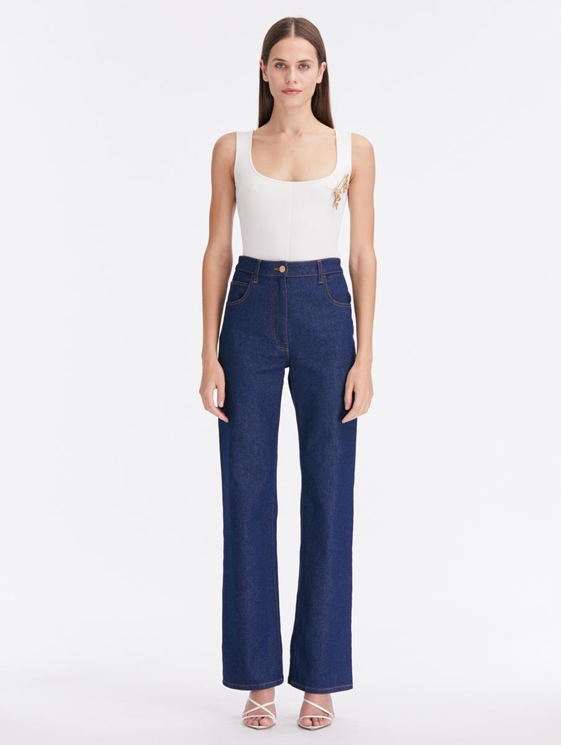STRAIGHT LEG DENIM JEANS 1