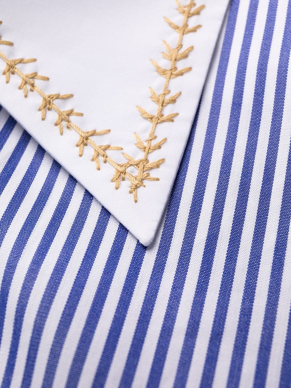 pinstripe-pattern shirtdress - 7