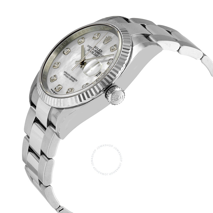 Rolex Datejust 36 White Mother of Pearl Diamond Dial Automatic Men's Oyster Watch 126234MDO - 2