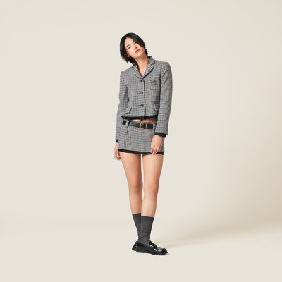 Miu Miu Single-breasted houndstooth check jacket outlook
