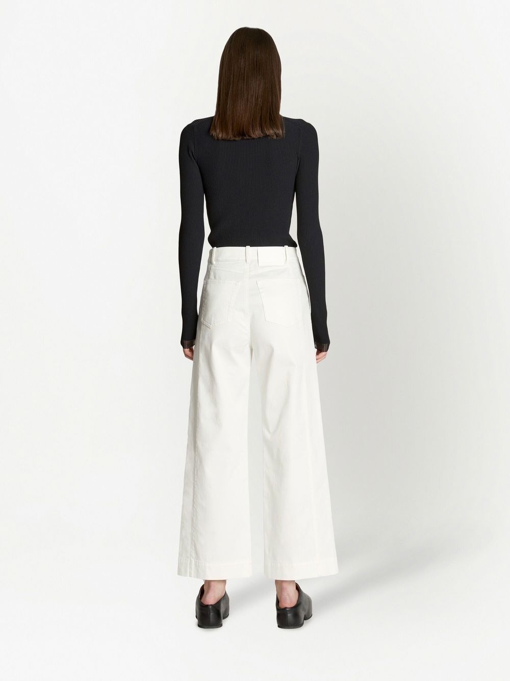 logo-patch cropped jeans - 7