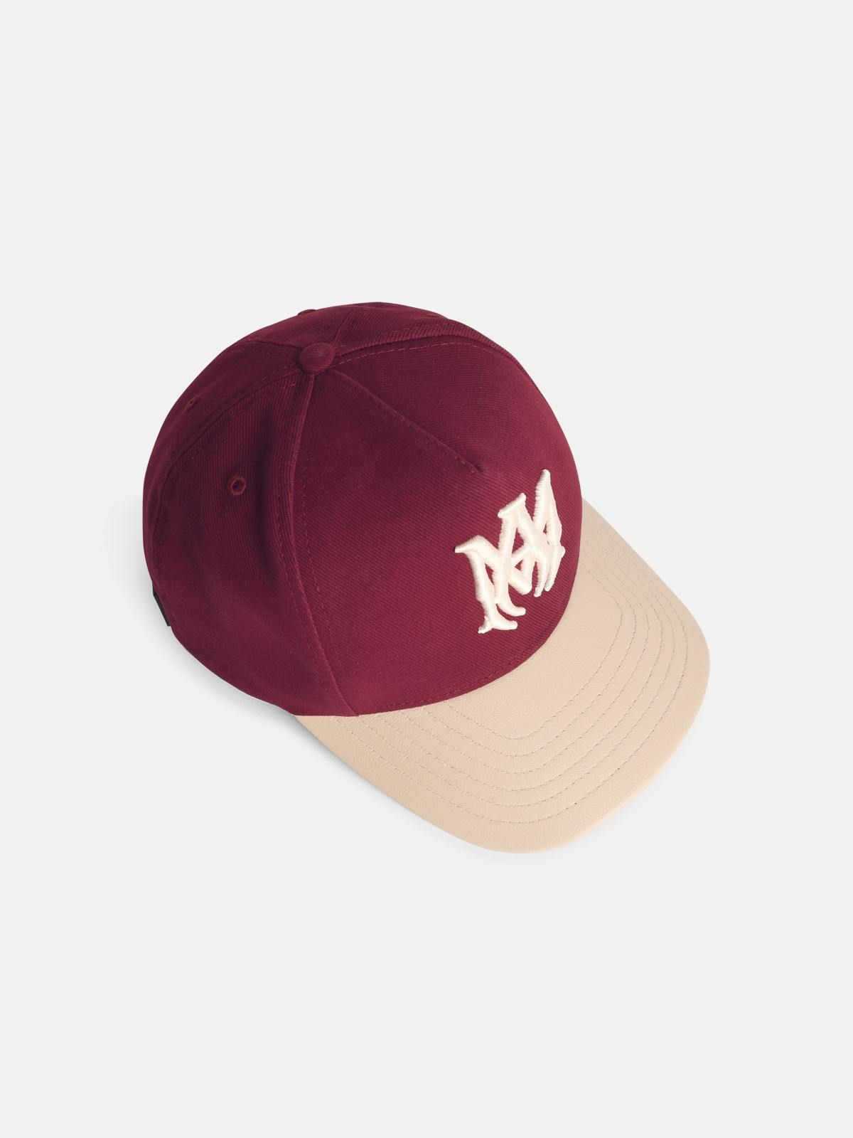 TWO-TONE COTTON AND LEATHER CAP - 2