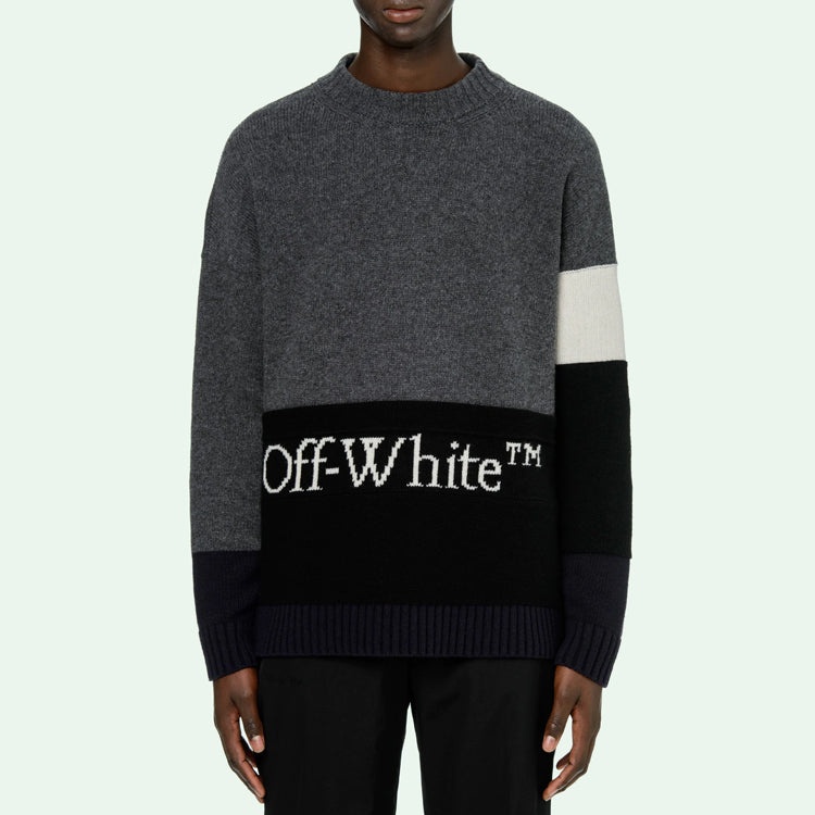 Off-White FW20 Logo Printing Sweater Men Grey OMHE048E20KNI0010701 - 4