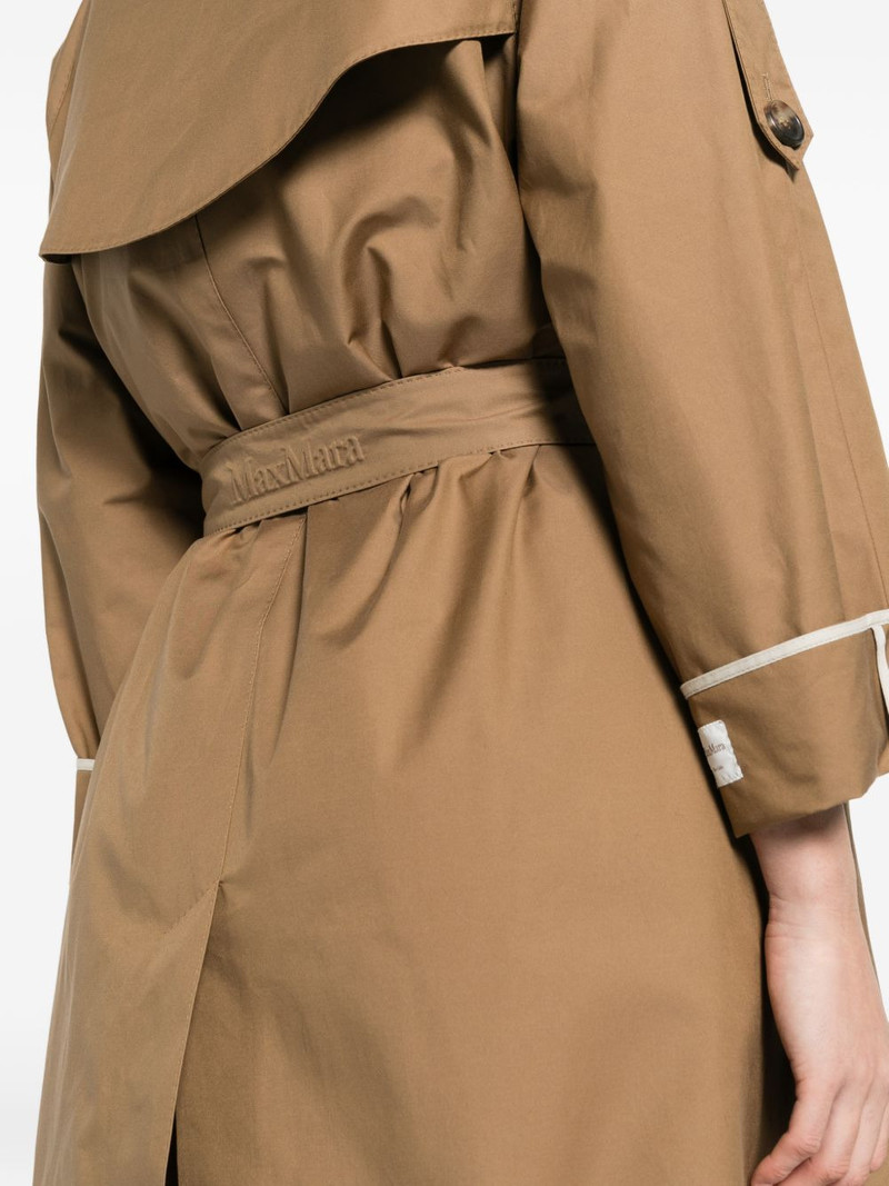 notched-lapel belted trench coat 5