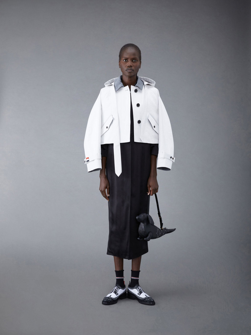 Mackintosh Removable Tie Hood Cropped Car Coat 3