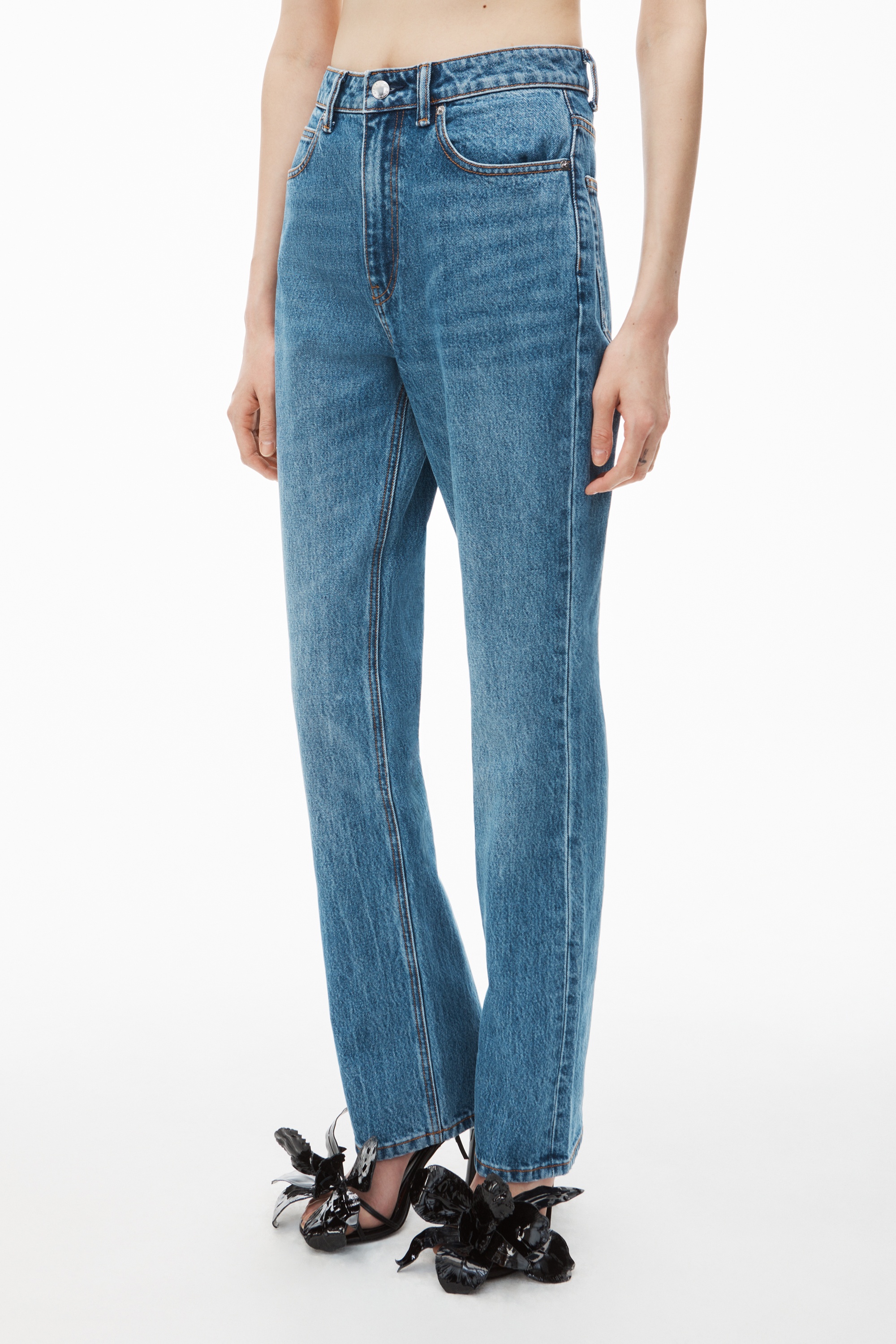 FLY HIGH-RISE STACKED JEAN IN DENIM - 3