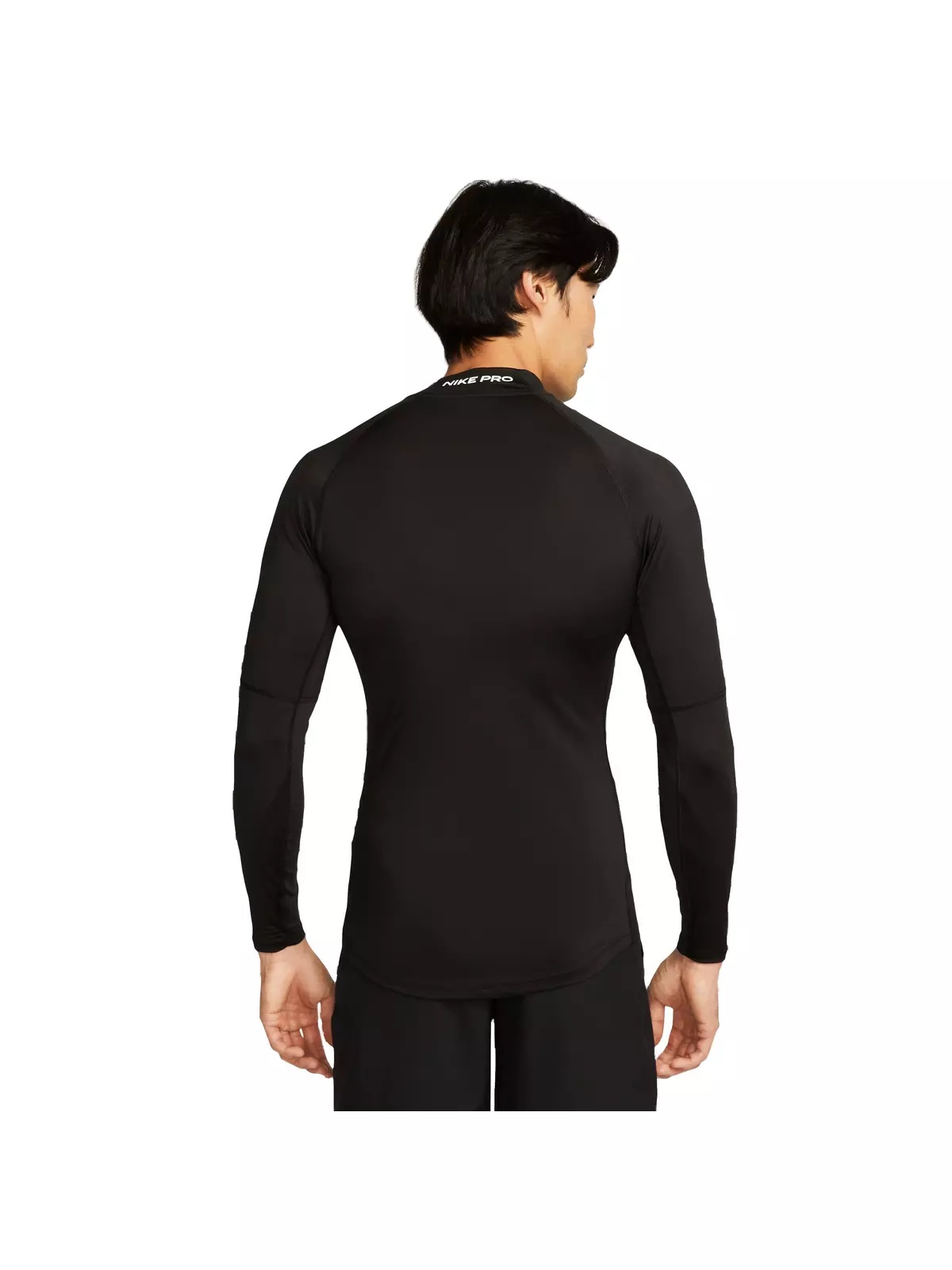 Men's Pro Dri-FIT Long-Sleeve Tight-Fitting Mock-Neck Top-Black - 2
