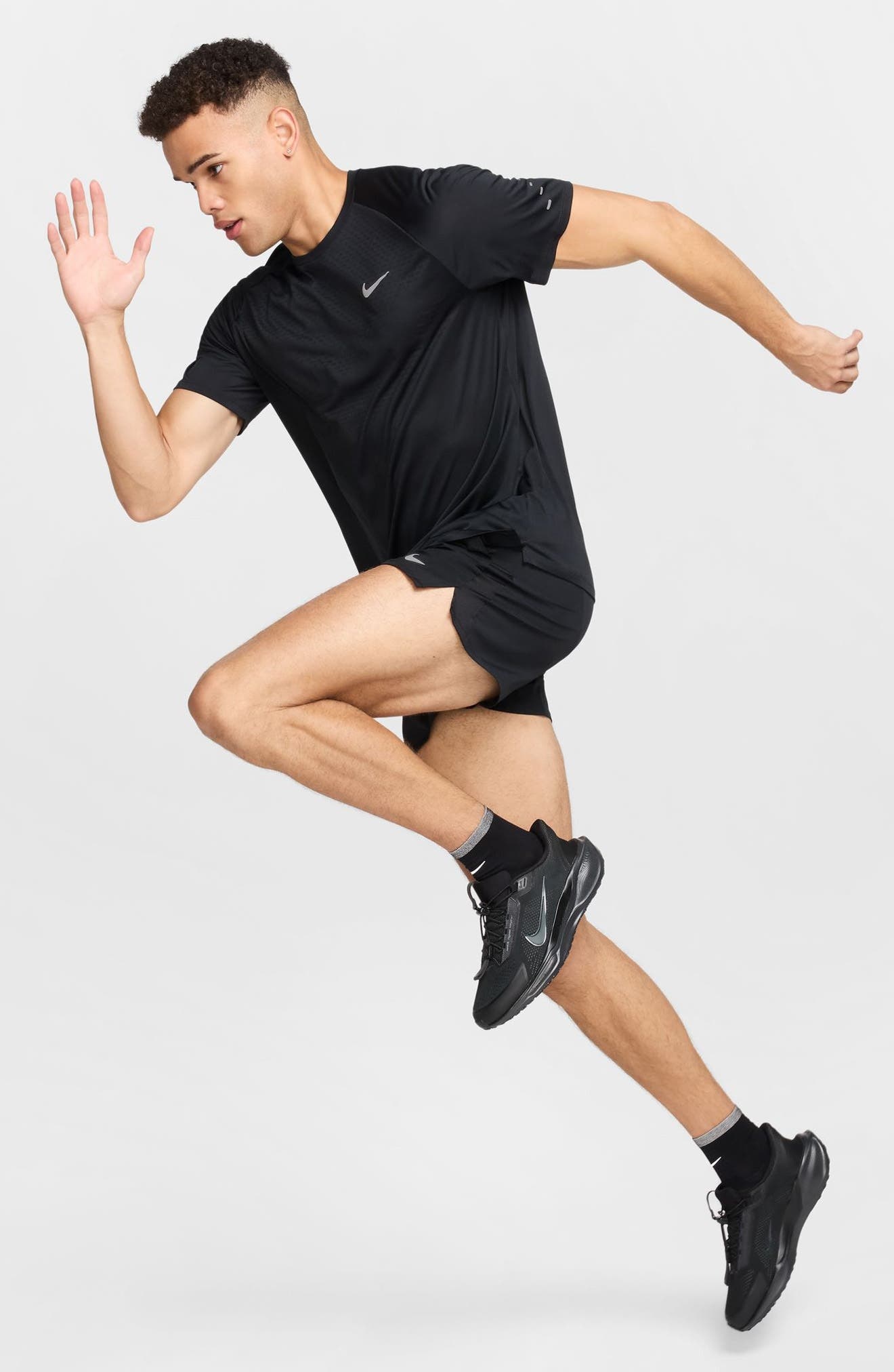 Nike Stride Dri-FIT ADV Running T-Shirt in 010 Black/refsil at Nordstrom - 7