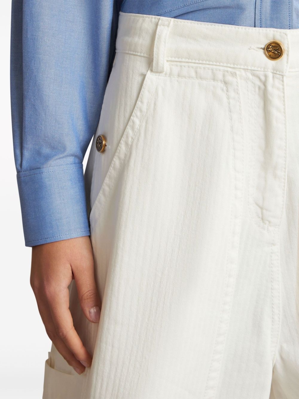 jacquard wide-leg jeans - 5