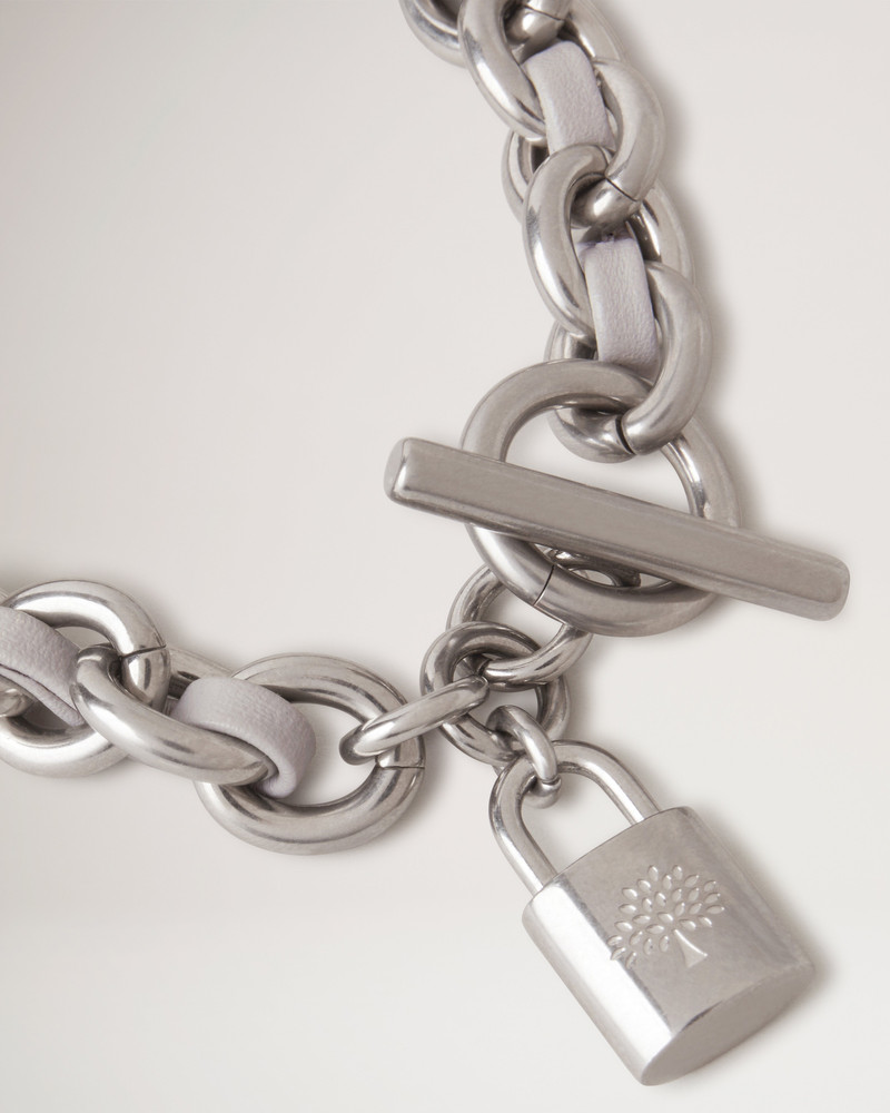 Mulberry Lily Leather Chain Bracelet Medium
Pale Grey Silky Calf & Silver Plated Stainless Steel outlook