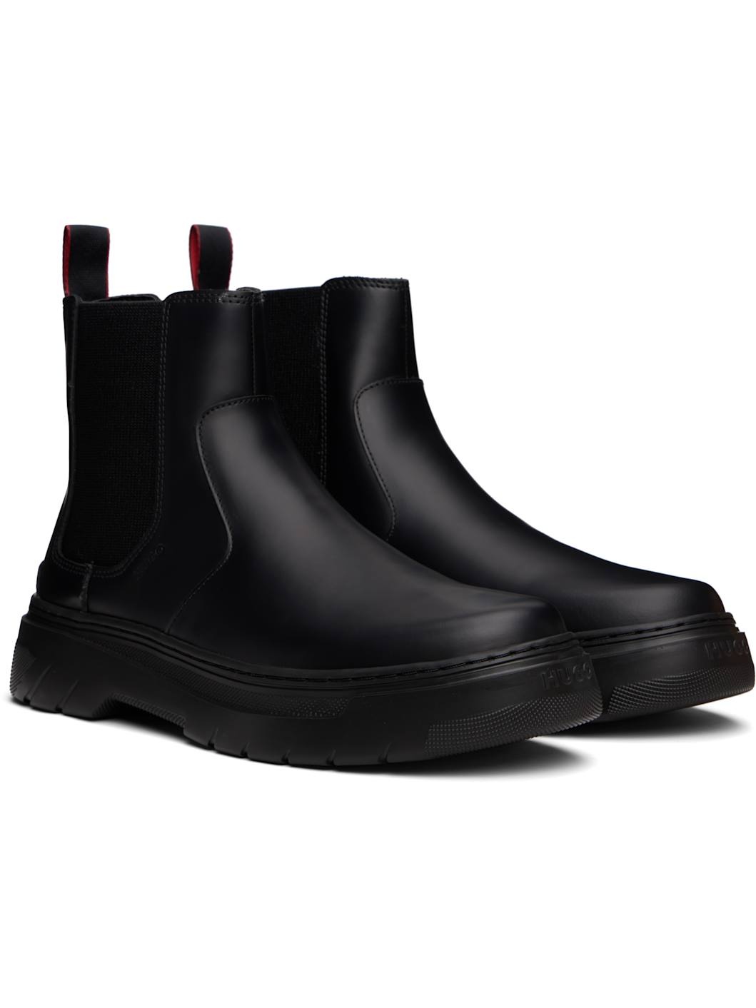 Black Embossed-Logo Chelsea Boots - 4