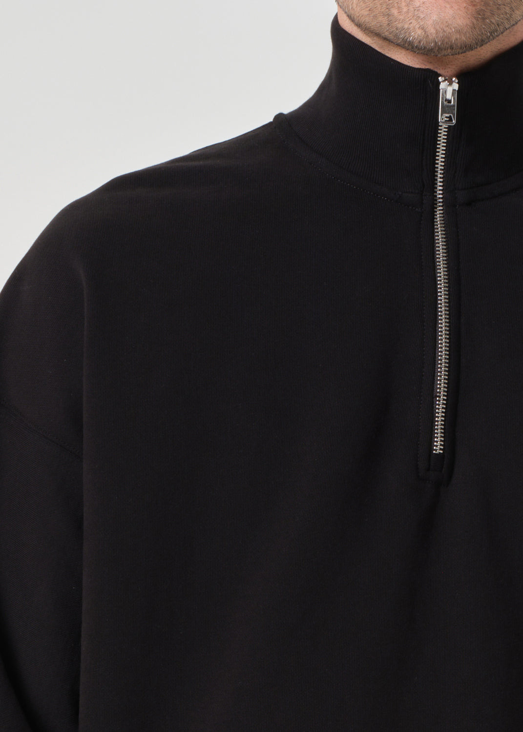 IDRIS QUARTER ZIP IN BLACK - 6