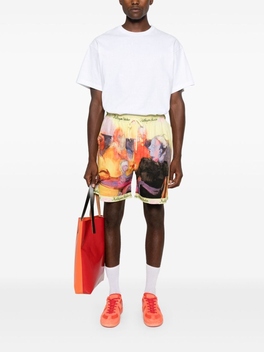 graphic-print drawstring-waist shorts - 2