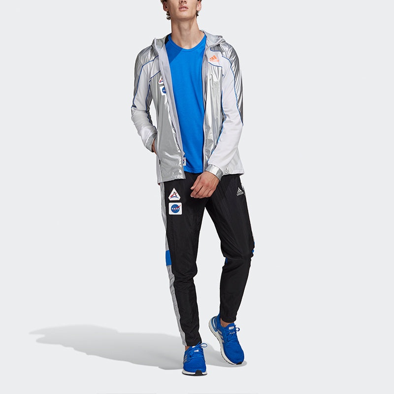 adidas Space Jkt M Casual Running Sports Hooded Jacket Silver GK8816 - 4