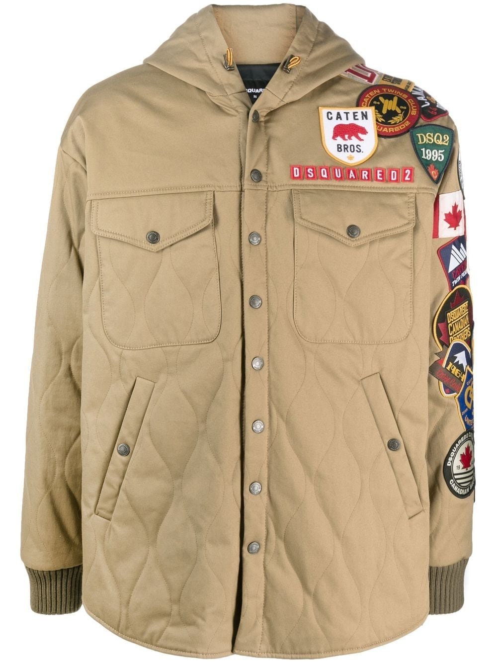 patch-detail hooded jacket - 1