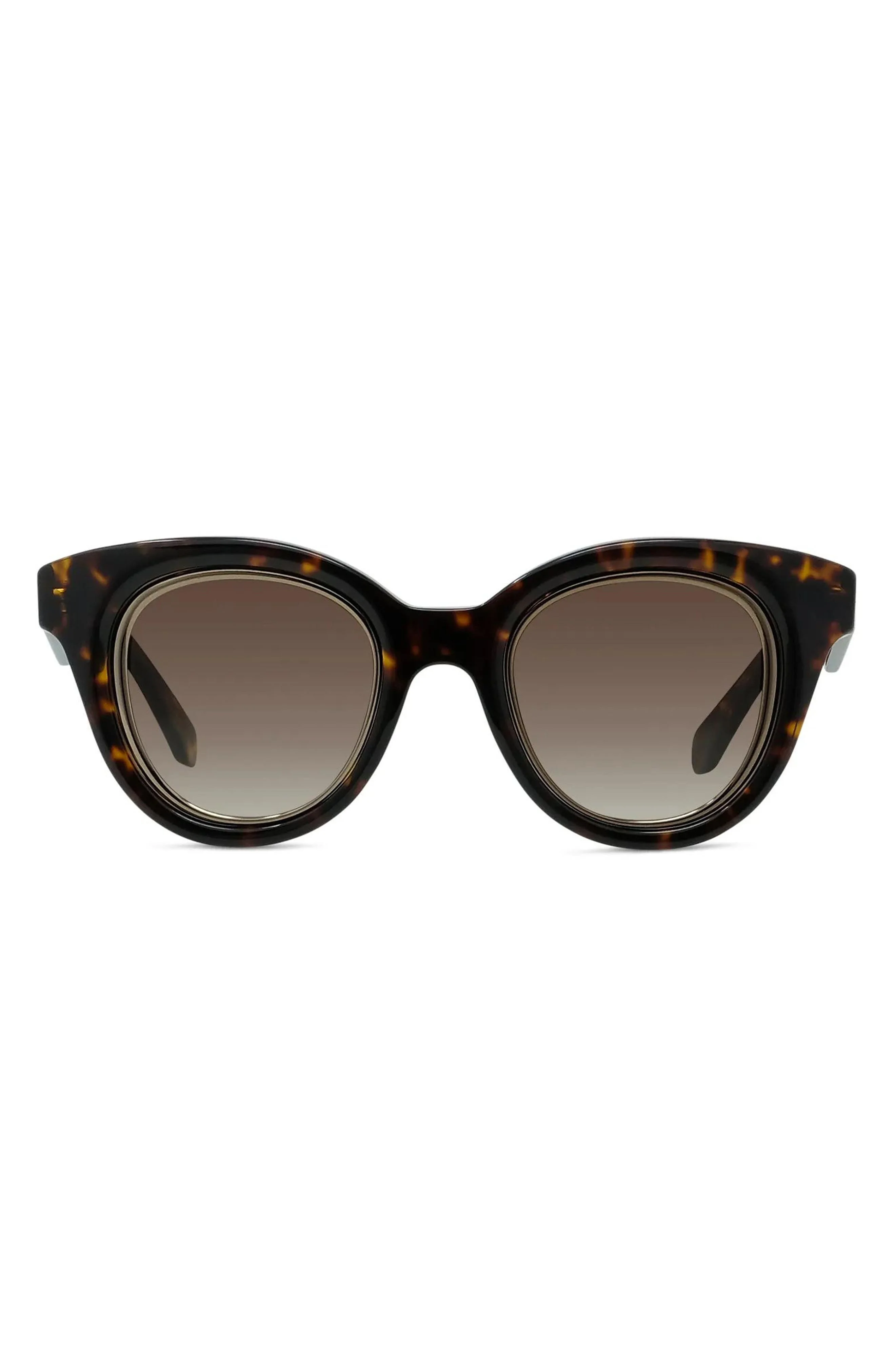 Loewe Anagram 51mm Gradient Butterfly Sunglasses in Dark Havana /Gradient Brown at Nordstrom - 1