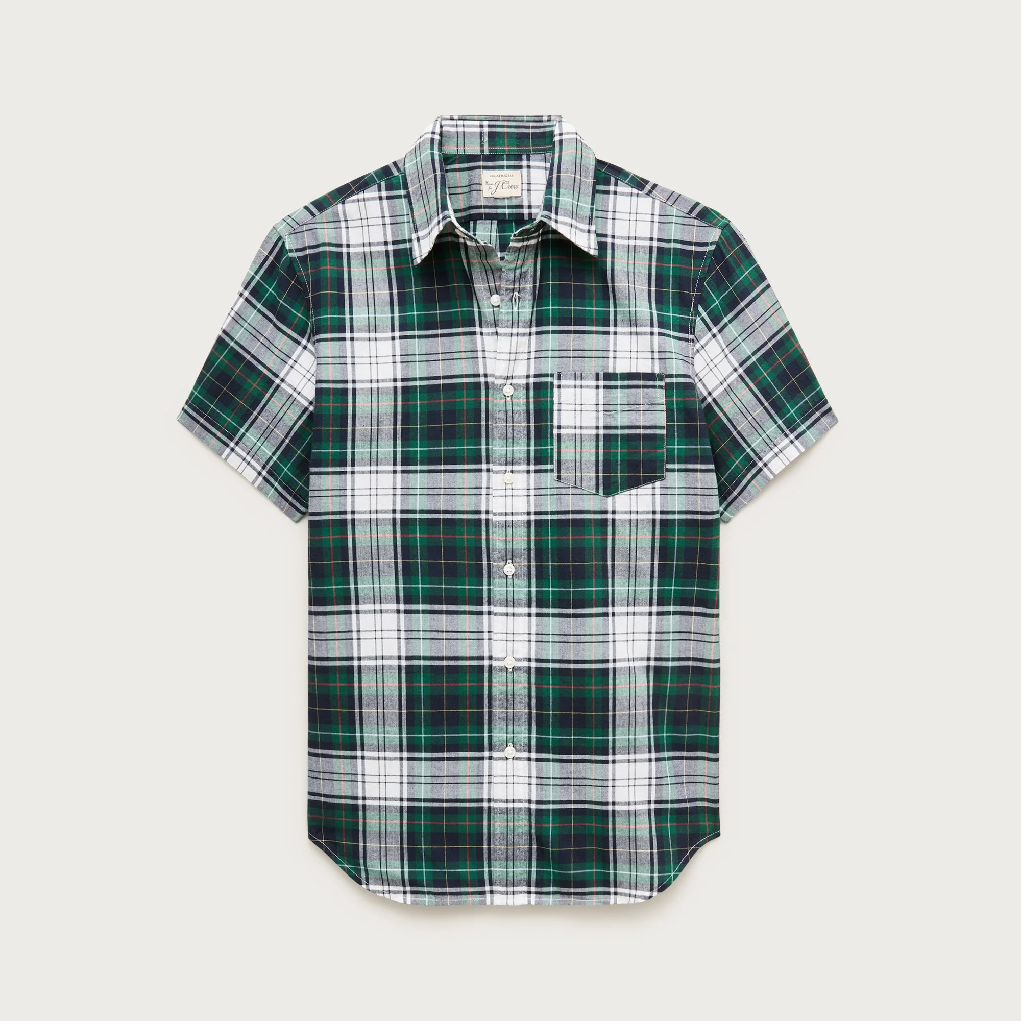 Short-sleeve shirt in Indian madras plaid - 1
